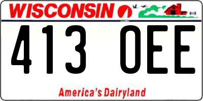 WI license plate 413OEE