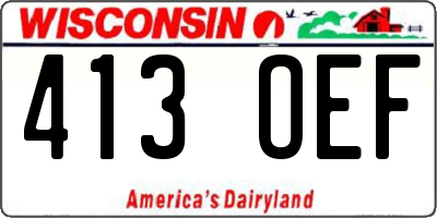WI license plate 413OEF