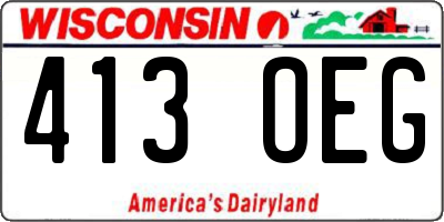 WI license plate 413OEG