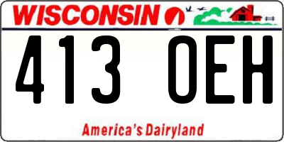 WI license plate 413OEH