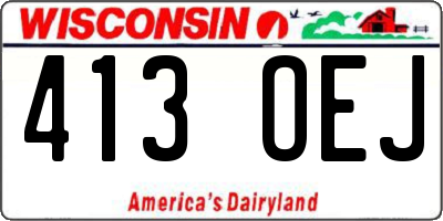 WI license plate 413OEJ