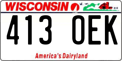 WI license plate 413OEK
