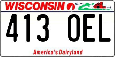 WI license plate 413OEL