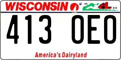 WI license plate 413OEO