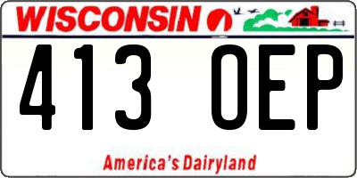 WI license plate 413OEP