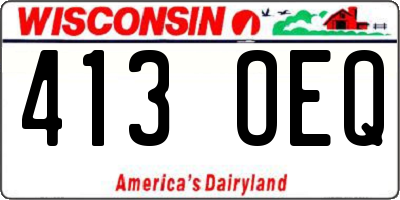 WI license plate 413OEQ