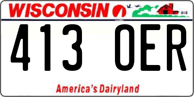WI license plate 413OER