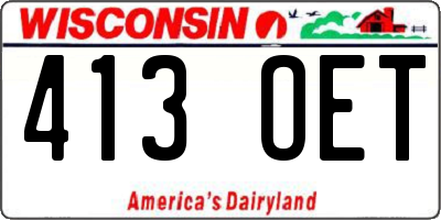 WI license plate 413OET
