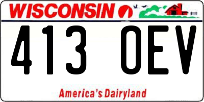 WI license plate 413OEV