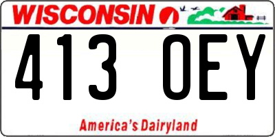WI license plate 413OEY