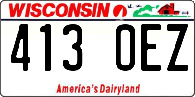 WI license plate 413OEZ