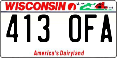 WI license plate 413OFA