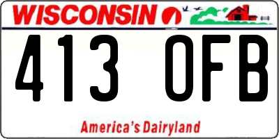 WI license plate 413OFB