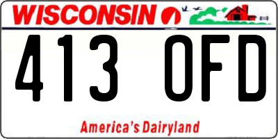 WI license plate 413OFD