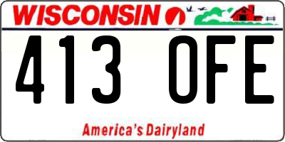 WI license plate 413OFE