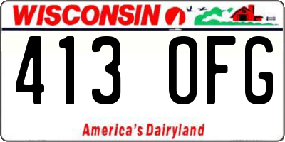 WI license plate 413OFG