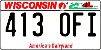 WI license plate 413OFI