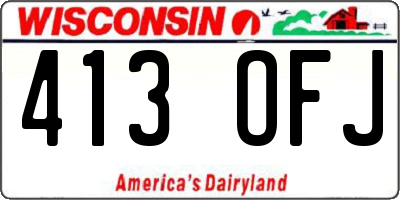 WI license plate 413OFJ