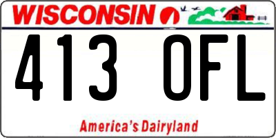 WI license plate 413OFL