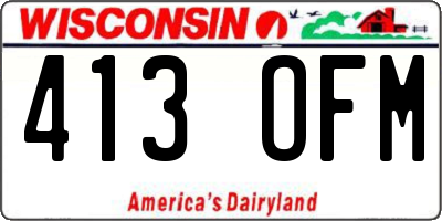 WI license plate 413OFM