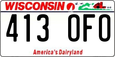 WI license plate 413OFO