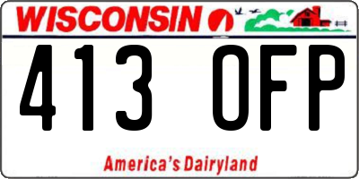 WI license plate 413OFP