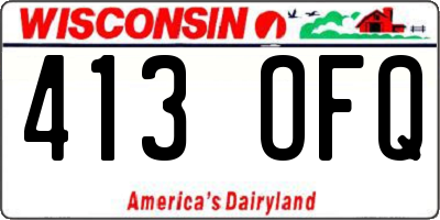 WI license plate 413OFQ