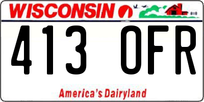 WI license plate 413OFR