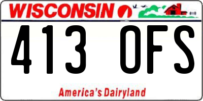 WI license plate 413OFS