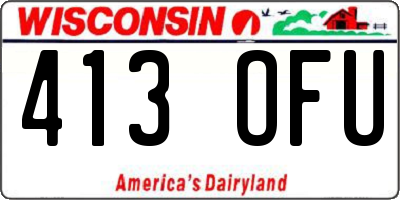 WI license plate 413OFU