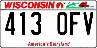 WI license plate 413OFV