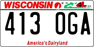 WI license plate 413OGA