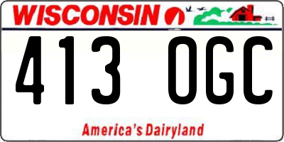 WI license plate 413OGC