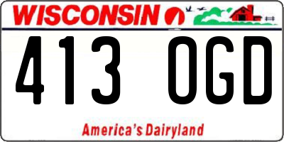 WI license plate 413OGD