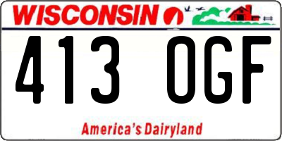 WI license plate 413OGF