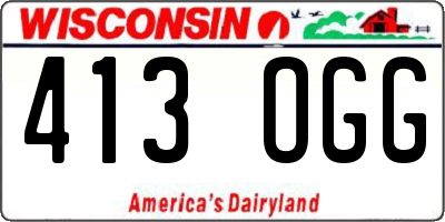 WI license plate 413OGG