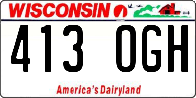 WI license plate 413OGH