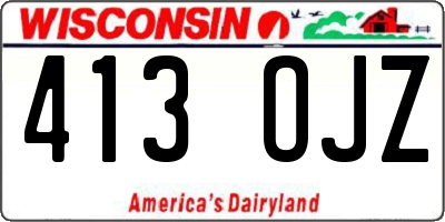 WI license plate 413OJZ