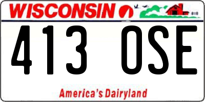 WI license plate 413OSE