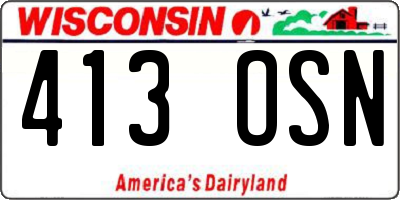 WI license plate 413OSN