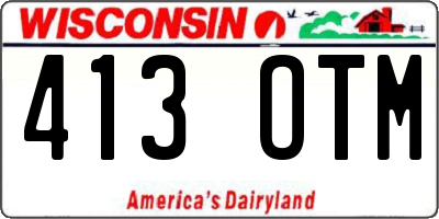 WI license plate 413OTM