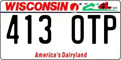 WI license plate 413OTP