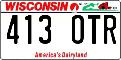 WI license plate 413OTR