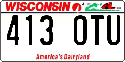 WI license plate 413OTU