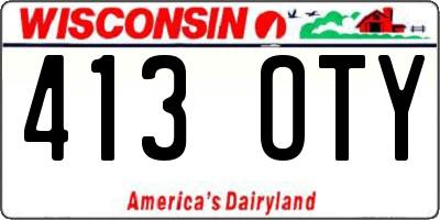 WI license plate 413OTY