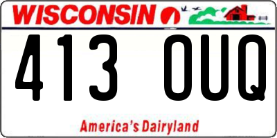 WI license plate 413OUQ