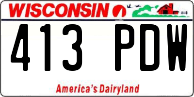 WI license plate 413PDW