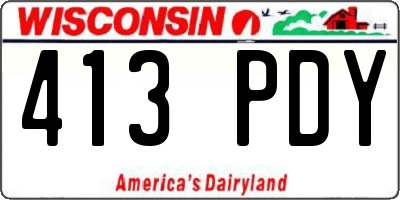 WI license plate 413PDY