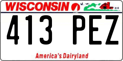 WI license plate 413PEZ