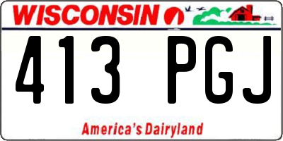 WI license plate 413PGJ